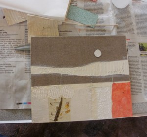 basic collagraph plate - 'Harvest moon', Mari French