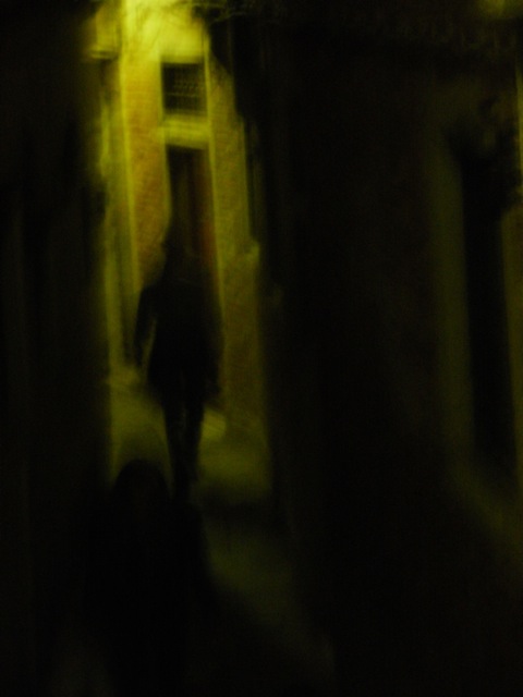 Lone figure walking, Venice