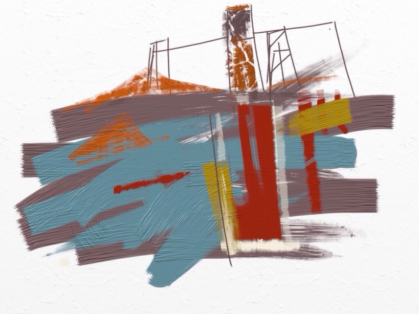 Geevor Mine, Pendeen. Digital painting.
