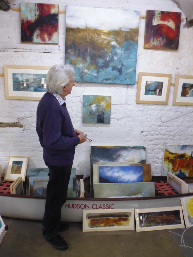 Visitor to Open Studio, May 2014. Visitor to Open Studio, May 2014.