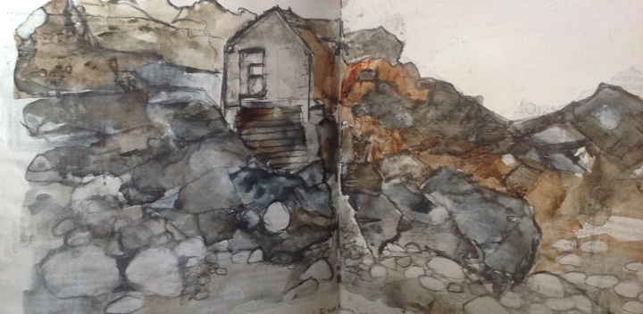 Old dynamite store. Sketchbook. Mari French.