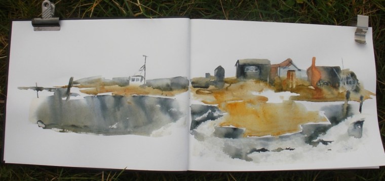 Whelk sheds, Brancaster Staithe. Mari French