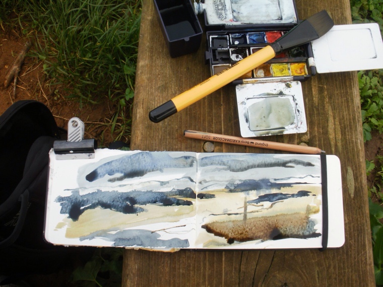 Sketchbook. Burnham Overy salt marsh, December.