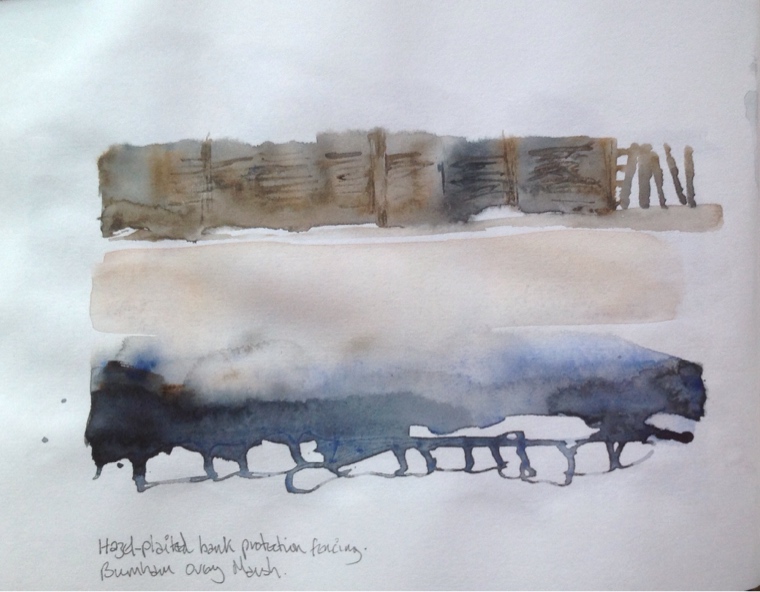 Woven bank supports, Burnham Overy marsh.