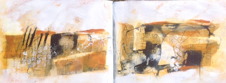 Overy Marsh. Workbook spread. &copy; Mari French 2015