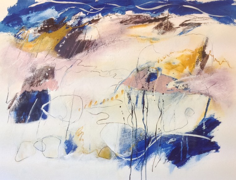 Salt & sand series. Mixed media on paper, 70x50cm. © Mari French 2016