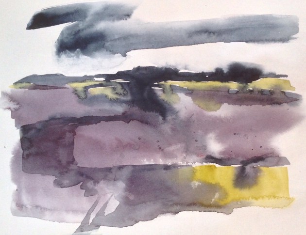 Sea lavender, Thornham. Sketchbook &copy; Mari French 2016