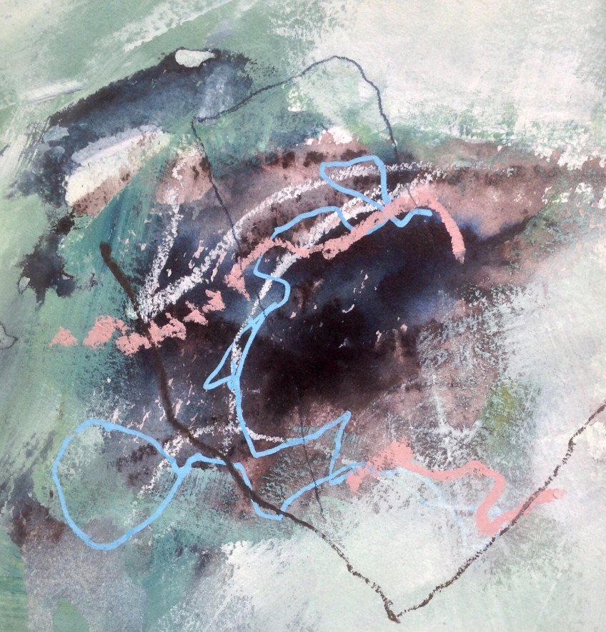 Depths and shallows Mixed media on paper 20x20cm