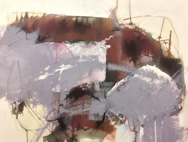 Experimental study, ink/mixed-media on watercolour board. © Mari French 2017