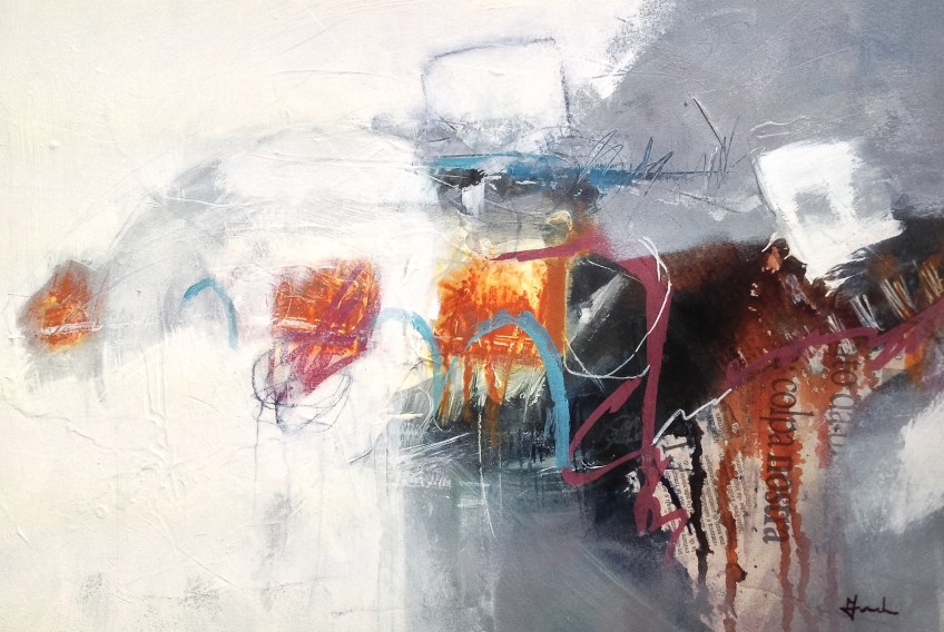 Neither land nor sea, water-based mixed media on board. © Mari French 2017.