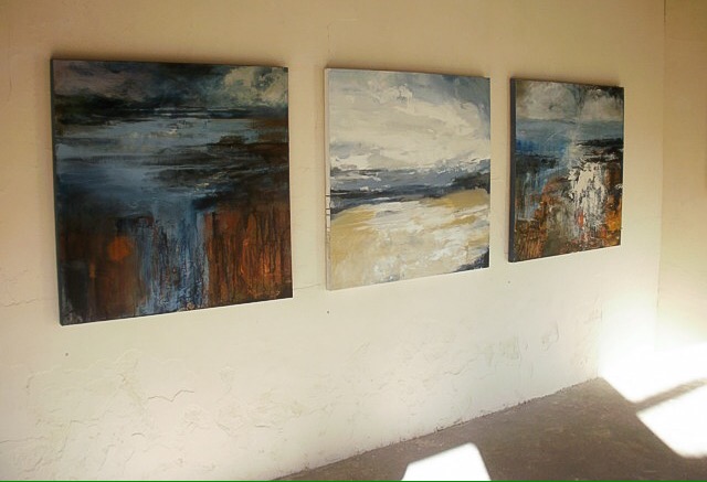 Work by Tracey Ross at 'Painters' exhibition, Black Barn, Cockley Cley, 2017.