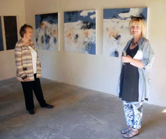 'Illuminated coast i, ii and iii' by Mari French at 'Painters' exhibition, Black Barn, Cockley Cley, 2017.
