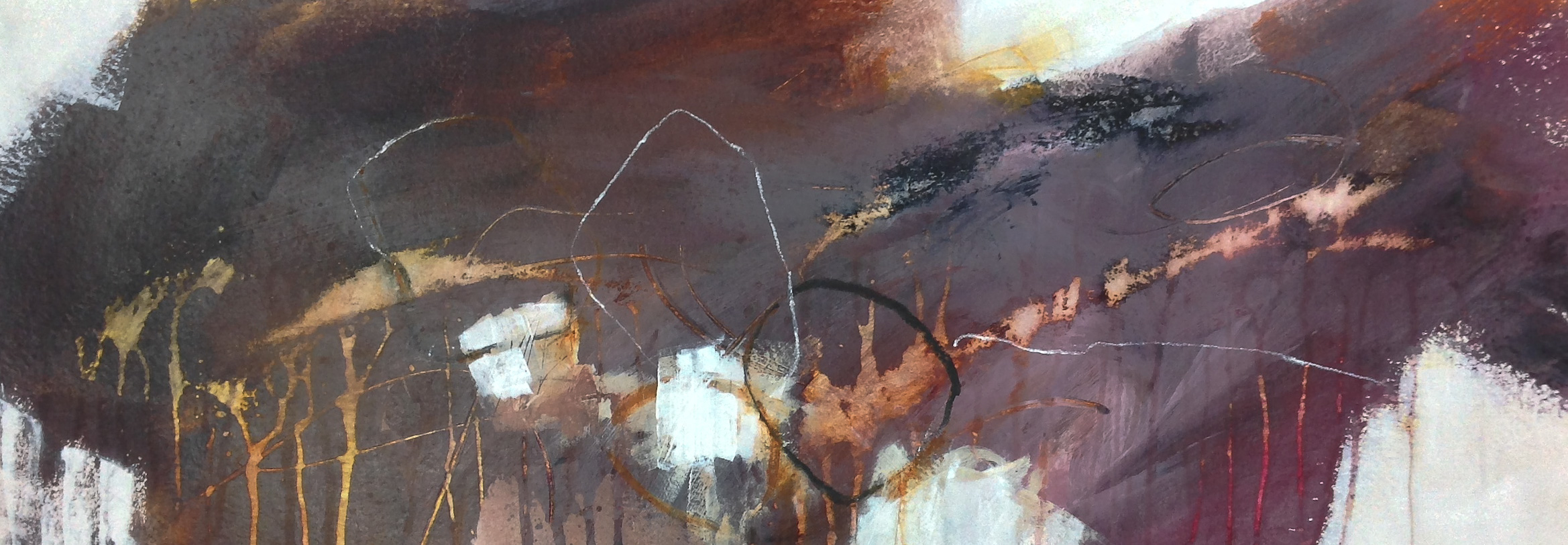 Byzantine winter. Mixed media on paper. 25x55cm. © Mari French 2017.