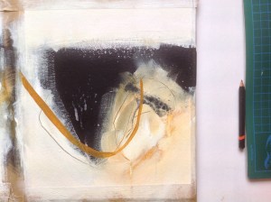 Early stages of painting, coastal erosion works. © Mari French 2018