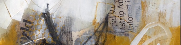 Cropped detail of mixed media Dungeness artwork